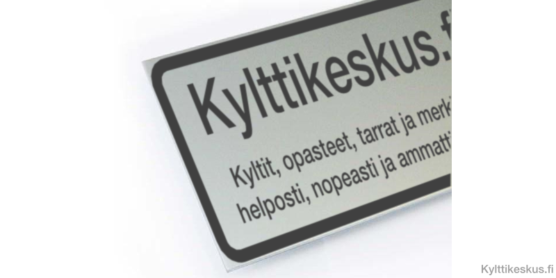 Alumiininen yrityskyltti